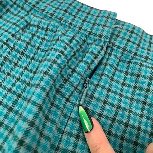 90's GAP blue plaid cotton spandex mini skirt - Picture 4 of 10